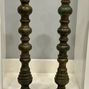 Antique 1920’s Brass Candle Holders | England | Rare Baluster Design